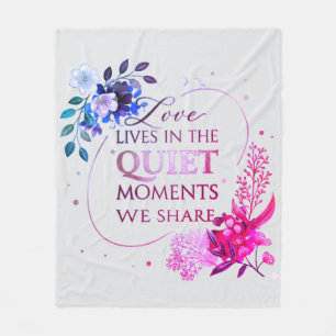Elegant Gold Floral Quote Art Fleece Blanket