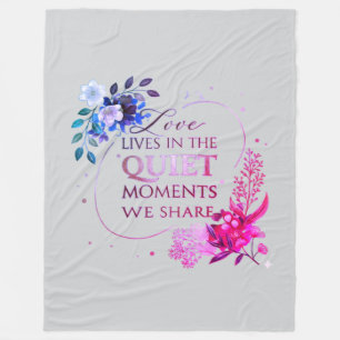Elegant Gold Floral Quote Art Fleece Blanket