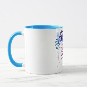 Elegant Gold Floral Quote Art Mug