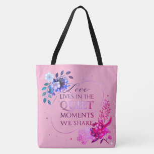 Elegant Gold Floral Quote Art Tote Bag
