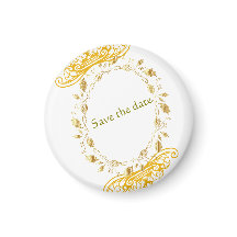 Elegant Gold Floral "Save the Date" Magnet