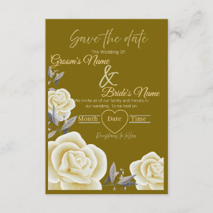 Elegant Gold Floral "Save the Date" Wedding  Invitation