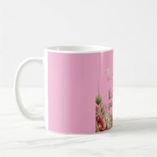Elegant Gold Floral Typography Coffee Mug