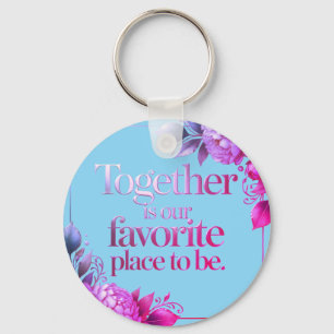 Elegant Gold Floral Typography – Key Ring