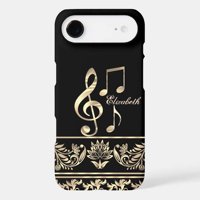 Elegant Gold Floral,Violin Key,Note Case-Mate iPhone Case (Back)
