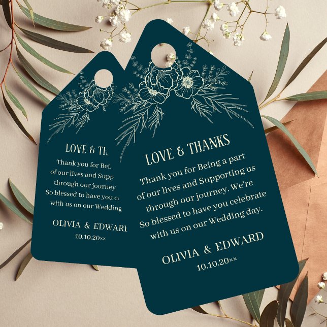 Elegant Gold Floral Wedding Gift Tag (Creator Uploaded)