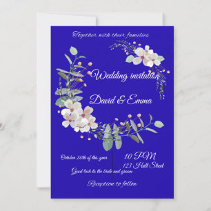 Elegant Gold Floral Wedding Invitation