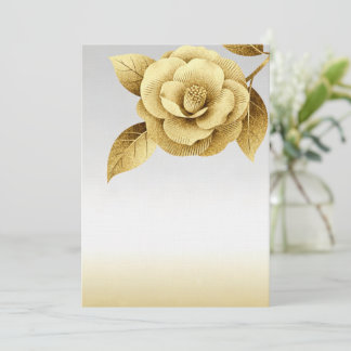 Elegant Gold Floral Wedding Invitation
