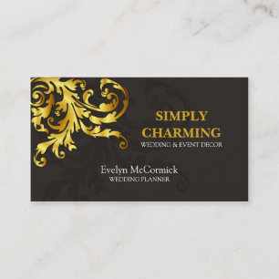Elegant Gold Flourish Business Card