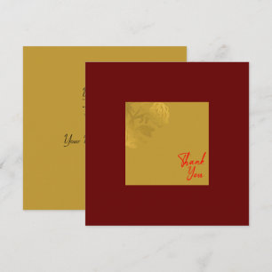 Elegant Gold Flover Royal Red Thank You Card
