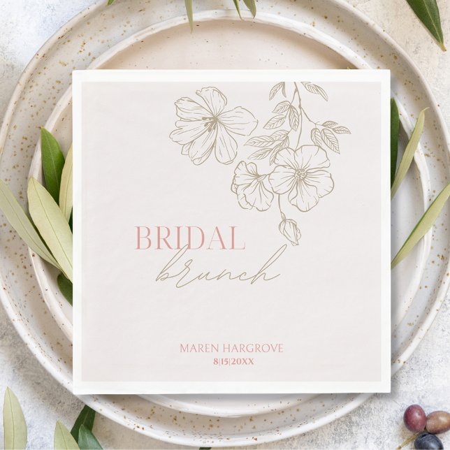 Elegant Gold Flower Bridal Brunch Paper Napkin (Elegant Gold Flower Bridal Brunch Paper Napkin
)