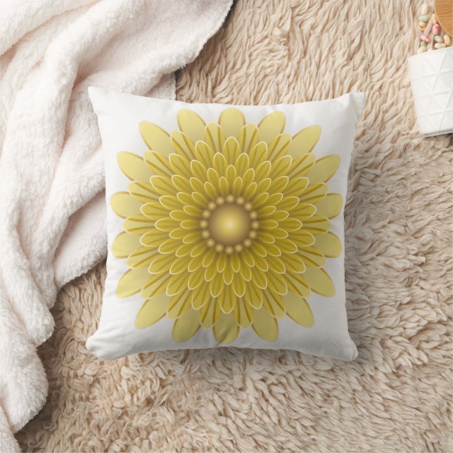 Elegant Gold Flower Cushion (Blanket)
