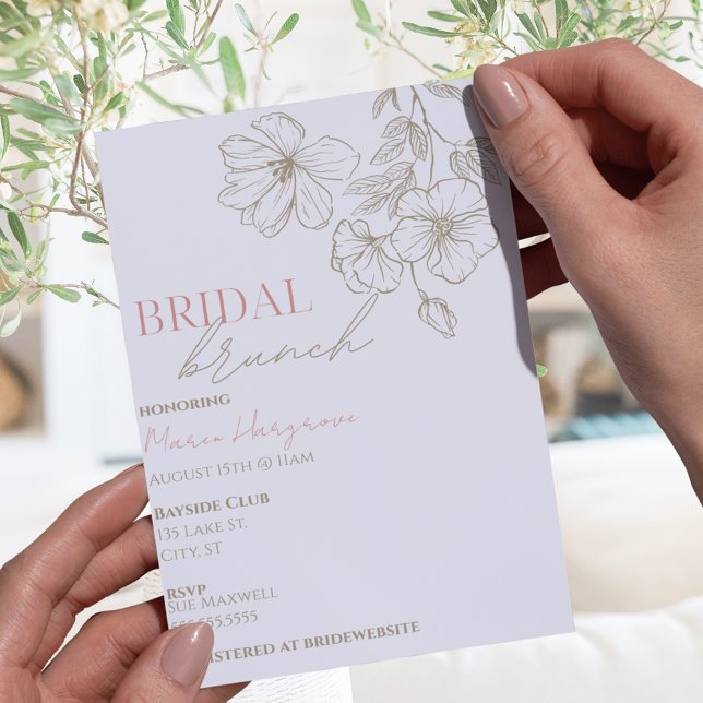Elegant Gold Flowers Bridal Brunch BridaI Shower Invitation (Elegant Gold Flowers Bridal Brunch Invitation
)