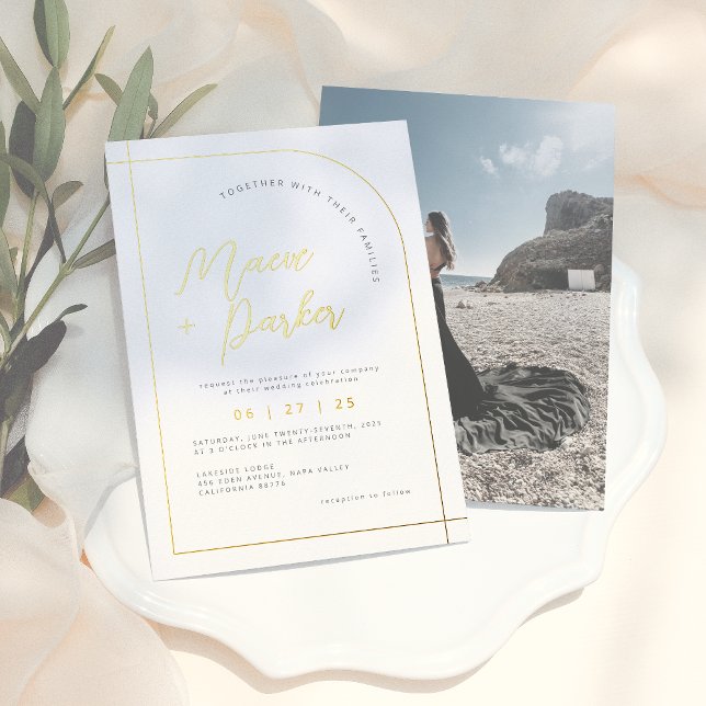 Elegant Gold Foil Arch & Calligraphy Photo Wedding (Creator Uploaded)