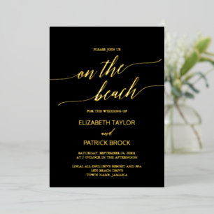 Elegant Gold Foil   Black On The Beach Wedding