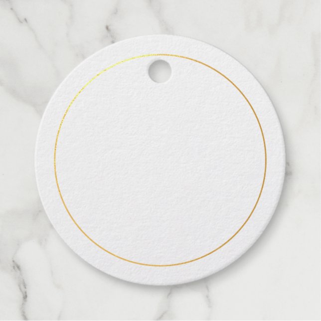 Elegant Gold Foil Blank Favour Tags (Front)