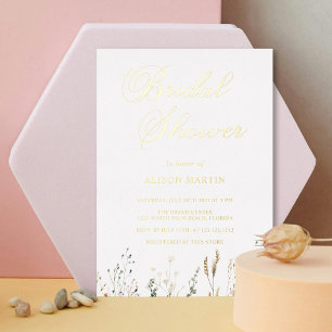 Elegant Gold Foil Bridal Shower with Wildflowers