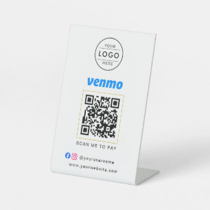 Elegant Gold Foil Business Venmo QR Payment Sign