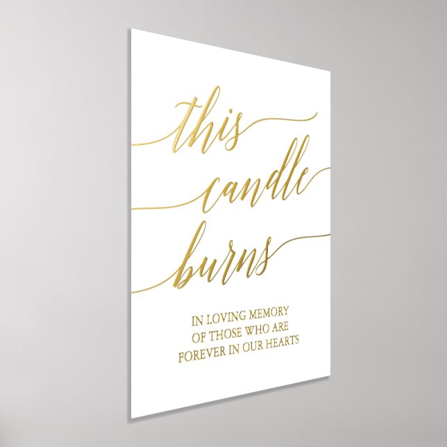 Elegant Gold Foil Calligraphy This Candle Burns Foil Prints (Laydown)
