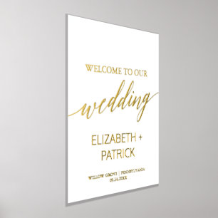 Elegant Gold Foil Calligraphy Wedding Welcome Foil Prints