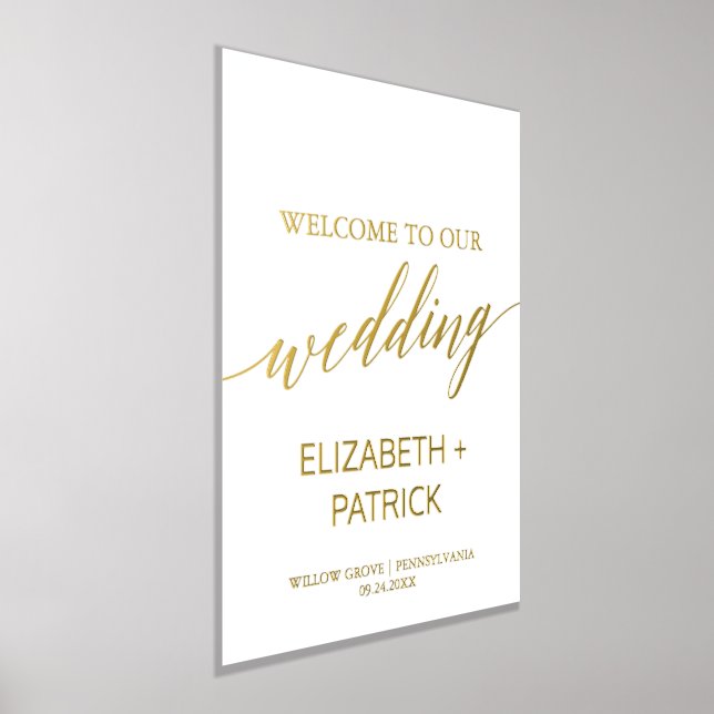 Elegant Gold Foil Calligraphy Wedding Welcome Foil Prints (Laydown)