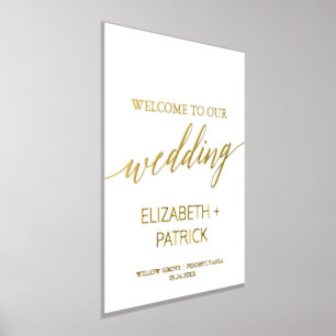 Elegant Gold Foil Calligraphy Wedding Welcome Prints