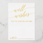 Elegant Gold Foil Calligraphy Well Wishes Cards<br><div class="desc">These elegant gold foil calligraphy well wishes cards are the perfect activity for a simple wedding reception or bridal shower. The design features romantic and whimsical luxurious pressed foil typography. Personalise these cards with the name of the bride and groom.</div>