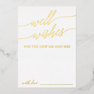 Elegant Gold Foil Calligraphy Well Wishes Cards