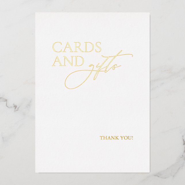 Elegant Gold Foil Cards and Gifts Wedding (Front)