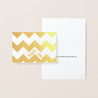Elegant Gold Foil Chevron Thank You Note Card