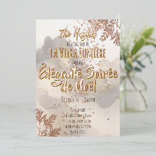 Elegant Gold Foil Christmas Party Invite