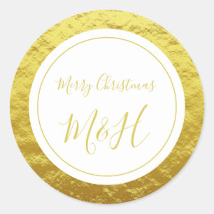 Elegant Gold Foil Circle Print Classic Round Sticker