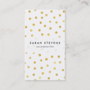 Elegant Gold Foil Confetti Dots Business Card