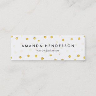 Elegant Gold Foil Confetti Dots Mini Business Card