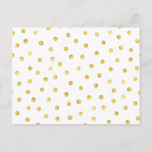Elegant Gold Foil Confetti Dots Postcard