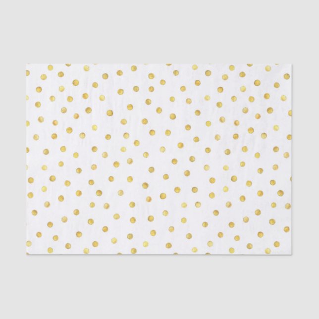 Elegant Gold Foil Confetti Dots Tissue Paper (Front)