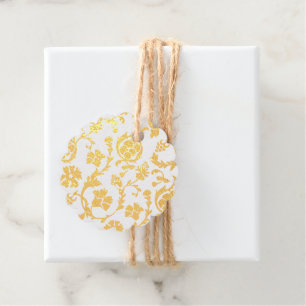 Elegant Gold Foil Damask Minimalist Foil Favour Ta Tags