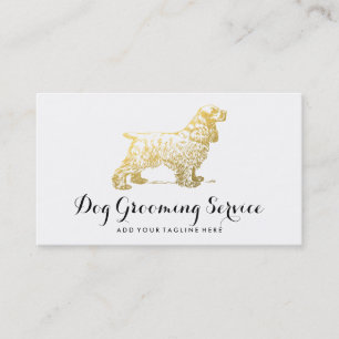 Elegant Gold Foil Dog Business Card