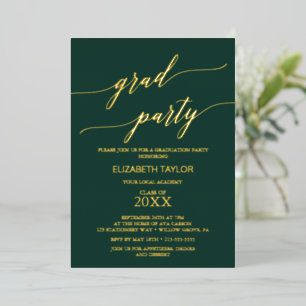 Elegant Gold Foil   Emerald Green Graduation Party
