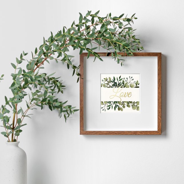Elegant Gold Foil Eucalyptus Love Quote Wedding Foil Prints (Creator Uploaded)