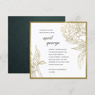  ELEGANT GOLD FOIL FLORAL BRIDAL SHOWER INVITE
