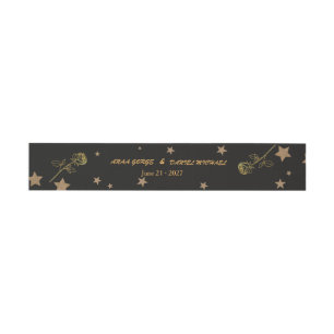 Elegant Gold Foil Floral Monogram Wedding Invitati Invitation Belly Band