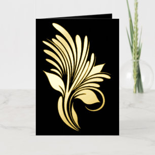 Elegant Gold Foil Flourish Foil Greeting Card