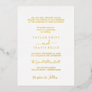 Elegant Gold Foil Flourish Formal Wedding 
