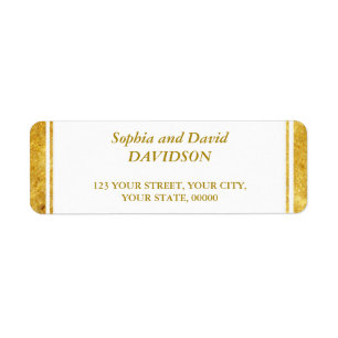 Elegant Gold Foil Frame Wedding Return Address 