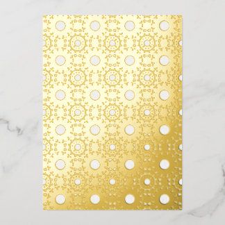 Elegant Gold Foil Geometric Medallion Holiday Card