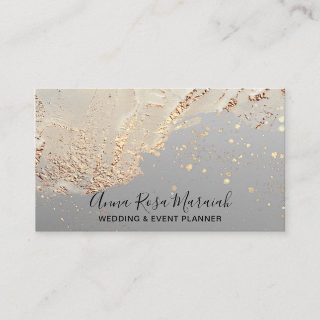 *~* Elegant Gold Foil Glitter Beauty Wedding  Business Card (Front)