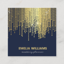 Elegant Gold Foil Gradient Crystal Confetti Denim