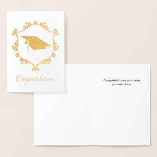 Elegant Gold Foil Graduation Congratulations Card