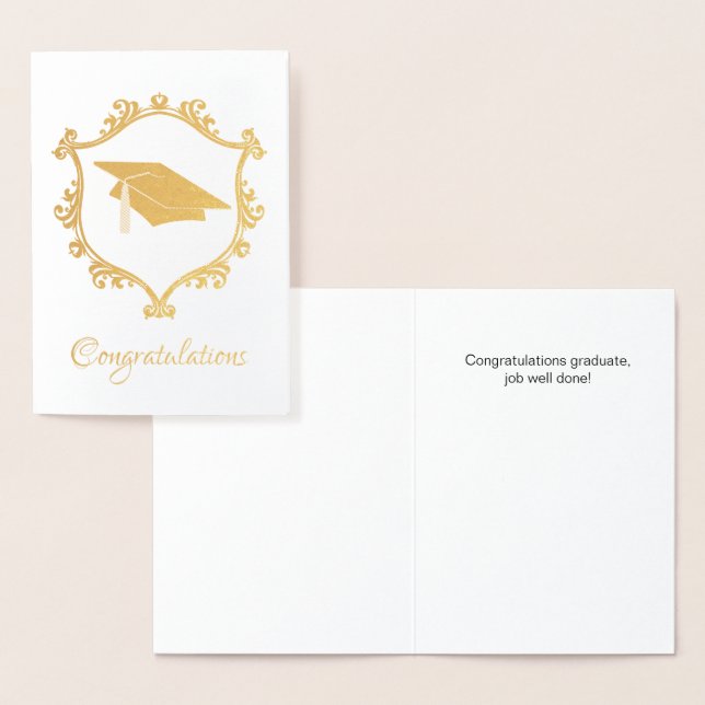 Elegant Gold Foil Graduation Congratulations Card (Display)